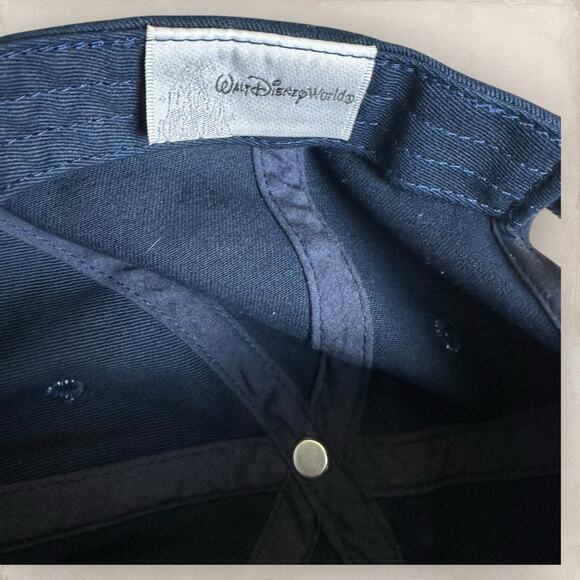 Vintage Mickey Mouse Hat Cap Strapback Navy Blue Walt Disney World Cartoon y2k - Picture 3 of 4